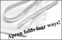 Aprons folds four ways!